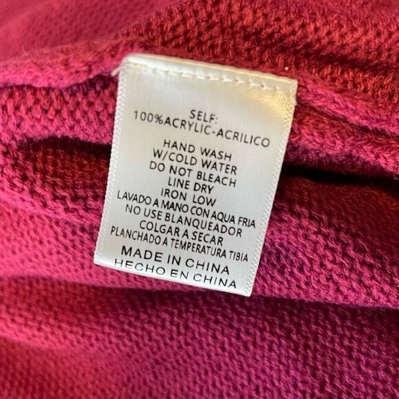 Listicle Womens Knit Open Front Long Sleeve Tunic Cardigan Magenta Medium NWT - Picture 8 of 8